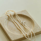 Vintage Natural Long Pearl Necklace Multi-ayer Sweater Chain