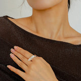 Natural Long Baroque Pearl Open Ring