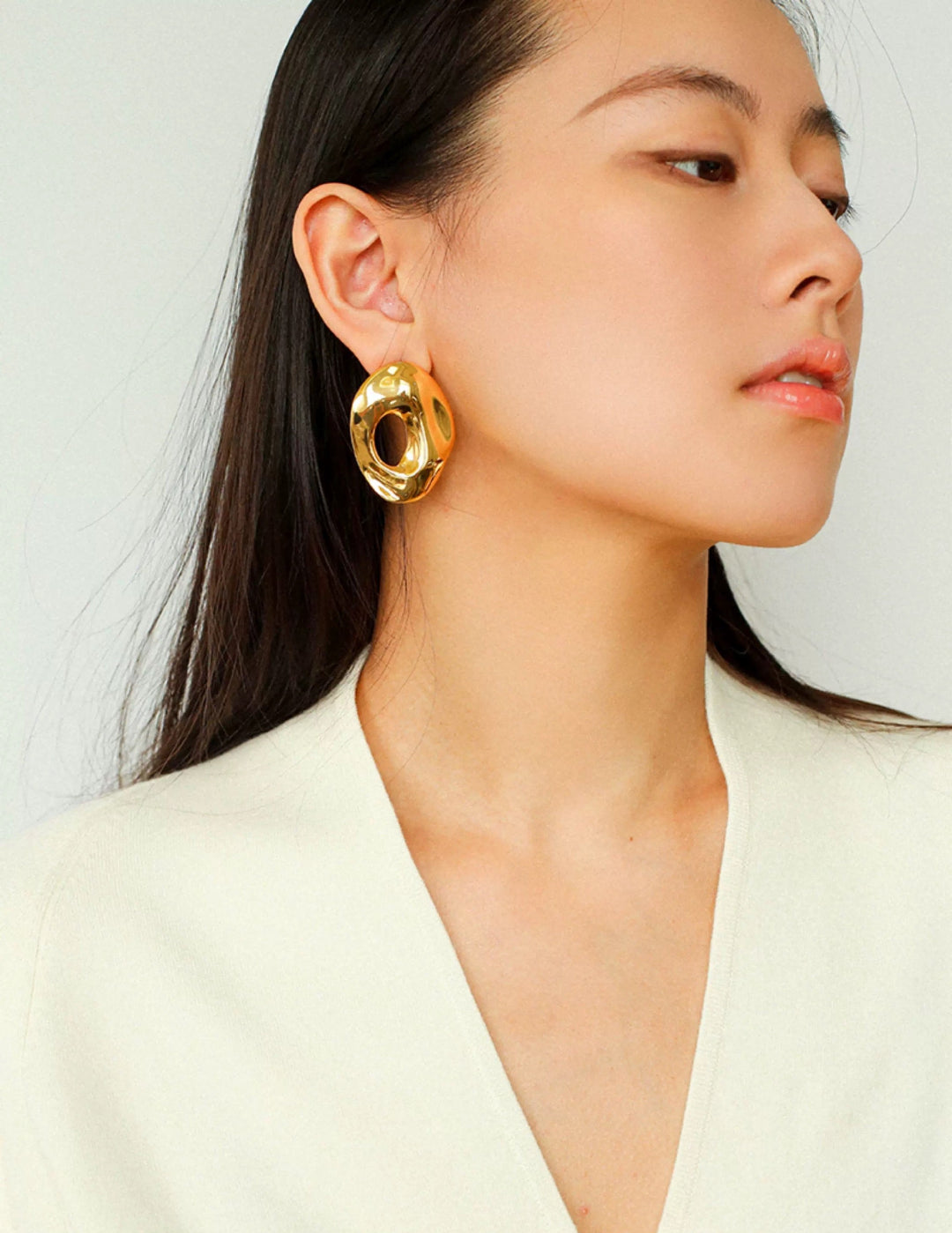 Irregular Geometric Cutout Metal Earrings