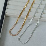 Simple Zircon Metal Chain Necklaces