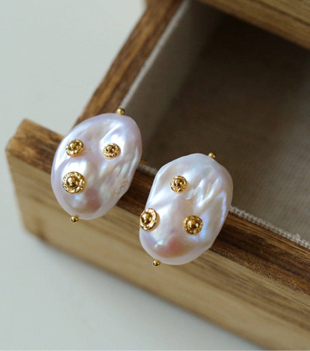 Natural Baroque Pearl Earrings French Vintage