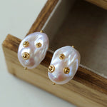 Natural Baroque Pearl Earrings French Vintage