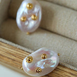 Natural Baroque Pearl Earrings French Vintage