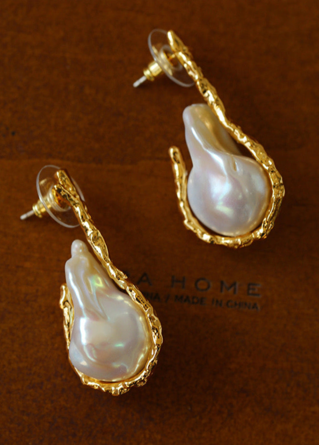 Golden Bough Natural Baroque Pearl Earrings