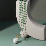 Baroque Pearl Green Agate Beaded Necklace