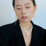 French Style Natural Pearl Baroque Multilayer Necklace