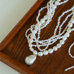 French Style Natural Pearl Baroque Multilayer Necklace