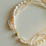 French Style Natural Pearl Baroque Multilayer Necklace