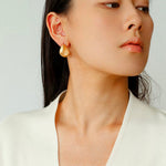 Irregular Brushed Water Drop Stud Earrings