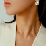 Irregular Brushed Water Drop Stud Earrings