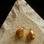 Irregular Brushed Water Drop Stud Earrings