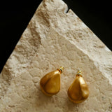 Irregular Brushed Water Drop Stud Earrings