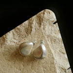 Irregular Brushed Water Drop Stud Earrings