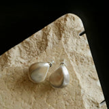 Irregular Brushed Water Drop Stud Earrings