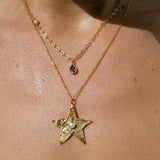 Dazzling Single Stars Necklace Gold Silver