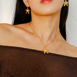 Dazzling Single Stars Necklace Gold Silver