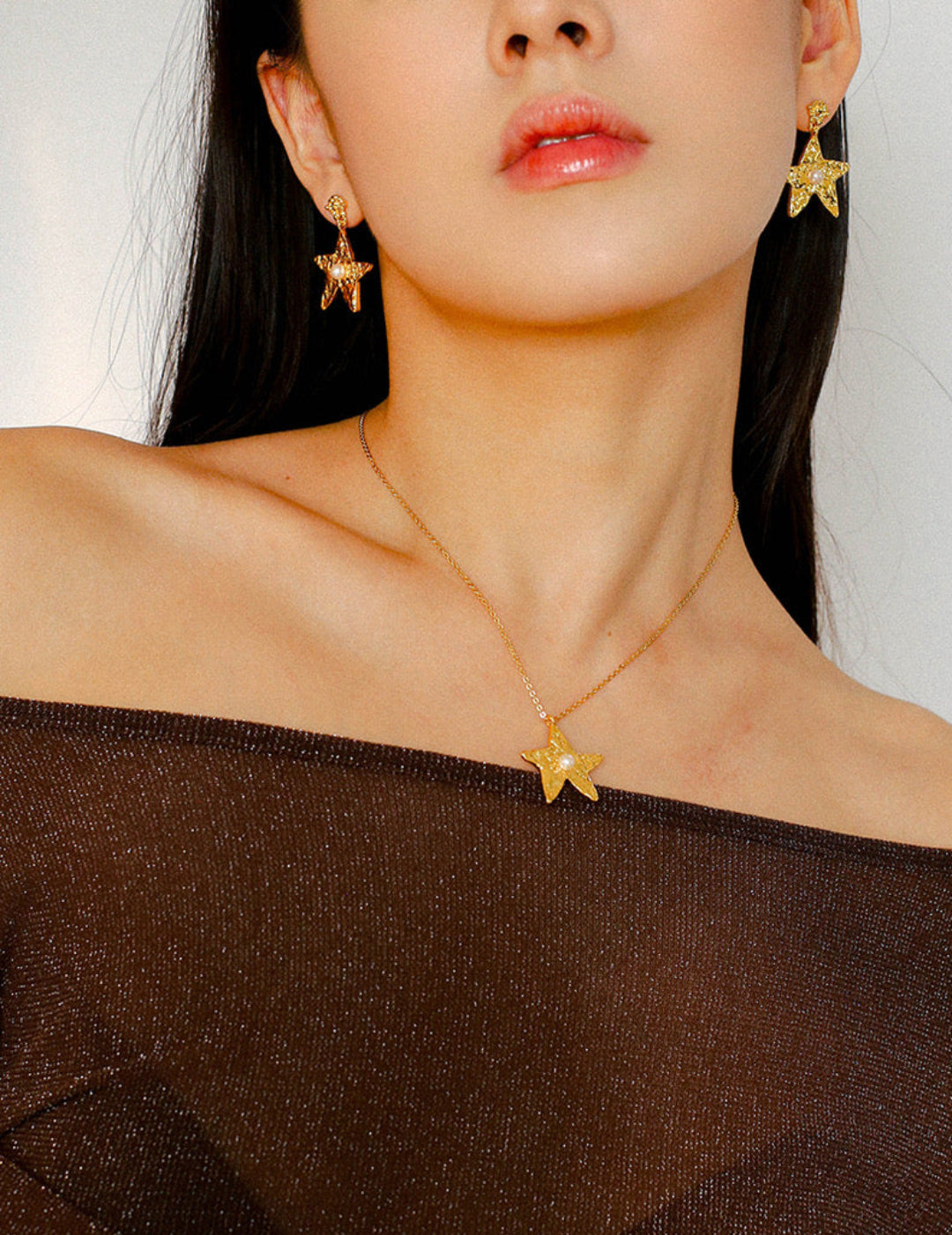 Dazzling Single Stars Necklace Gold Silver