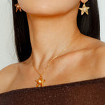 Dazzling Single Stars Necklace Gold Silver