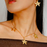 Dazzling Three Stars Necklace Gold Silver