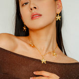 Dazzling Three Stars Necklace Gold Silver