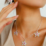 Dazzling Three Stars Necklace Gold Silver