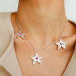 Dazzling Three Stars Necklace Gold Silver