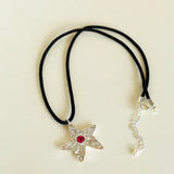 Dazzling Single Stars Black String Necklace