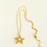 Dazzling Single Stars Necklace Gold Silver