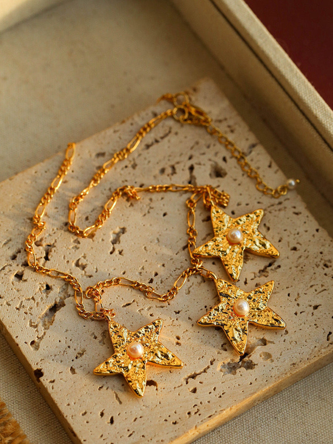 Dazzling Three Stars Necklace Gold Silver