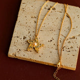 Dazzling Single Stars Necklace Gold Silver