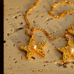 Dazzling Three Stars Necklace Gold Silver