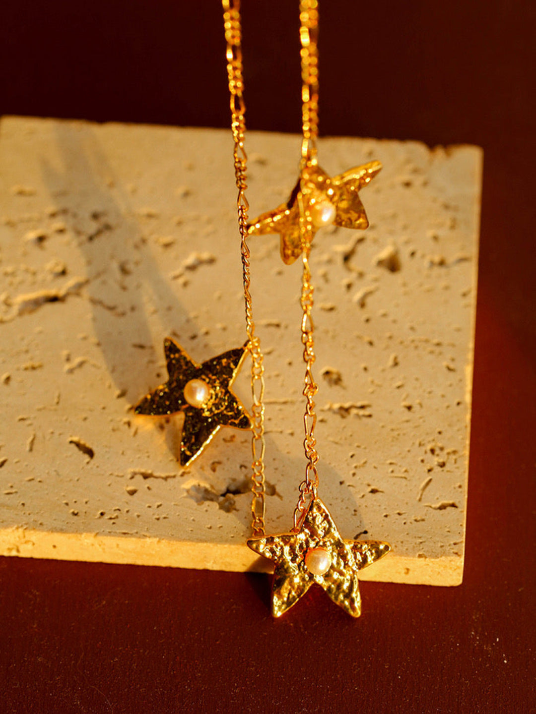 Dazzling Three Stars Necklace Gold Silver