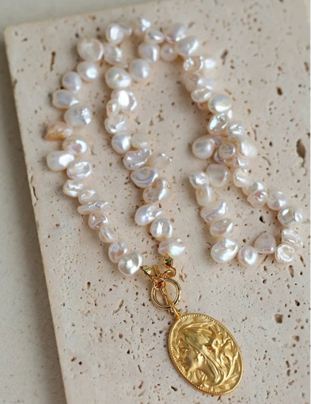 Petal Goddess Natural Baroque Pearl Necklace