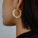 Natural Freshwater Pearl Hoop Earrings