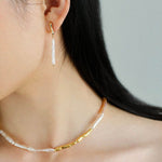 Simple Long Baroque Toothpick Pearl Necklace