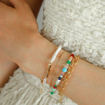 Simple Long Baroque Toothpick Pearl Bracelets