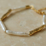 Simple Long Baroque Toothpick Pearl Bracelets