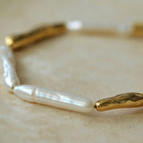 Simple Long Baroque Toothpick Pearl Bracelets