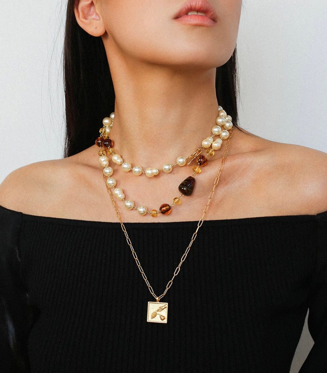 Classic Sweater Chain Pearl Necklace