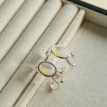 Oval White Mother of Pearl Earrings