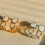 Oval White Mother of Pearl Earrings