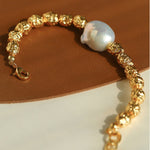 Metal Bean natural Baroque pearl Bracelets