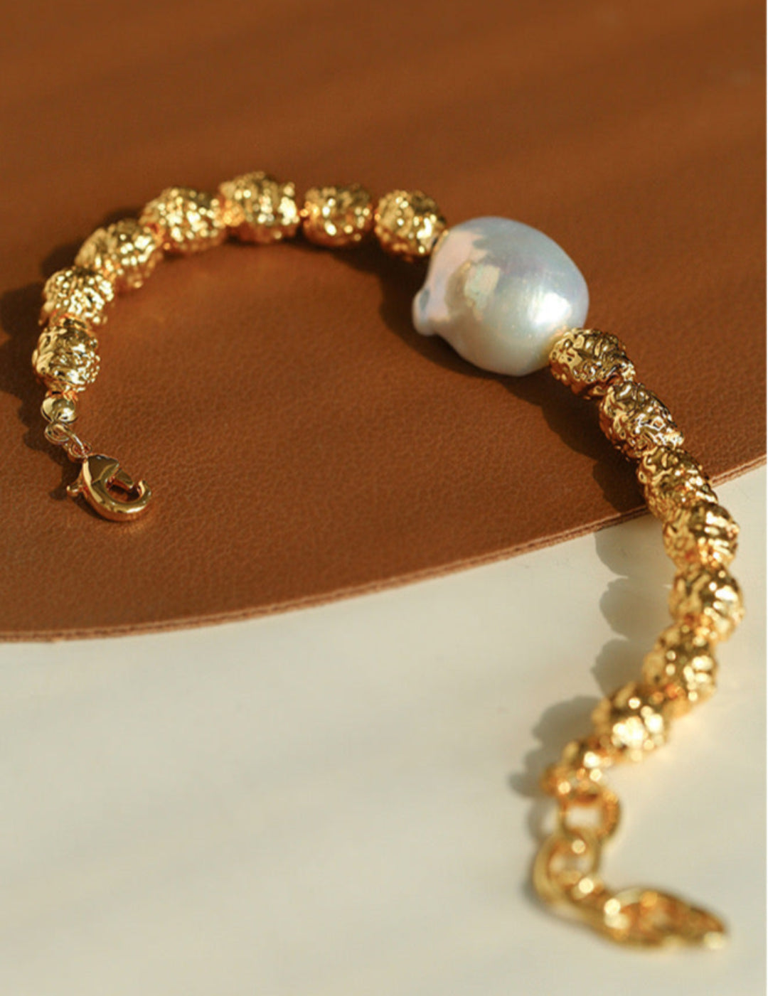 Metal Bean natural Baroque pearl Bracelets