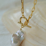 Natural Baroque Pearl Pendant Chain Necklace