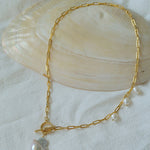 Natural Baroque Pearl Pendant Chain Necklace