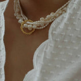 Vintage Natural Pearl Multilayer Necklace