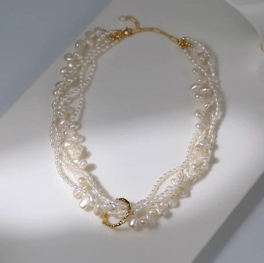 Vintage Natural Pearl Multilayer Necklace