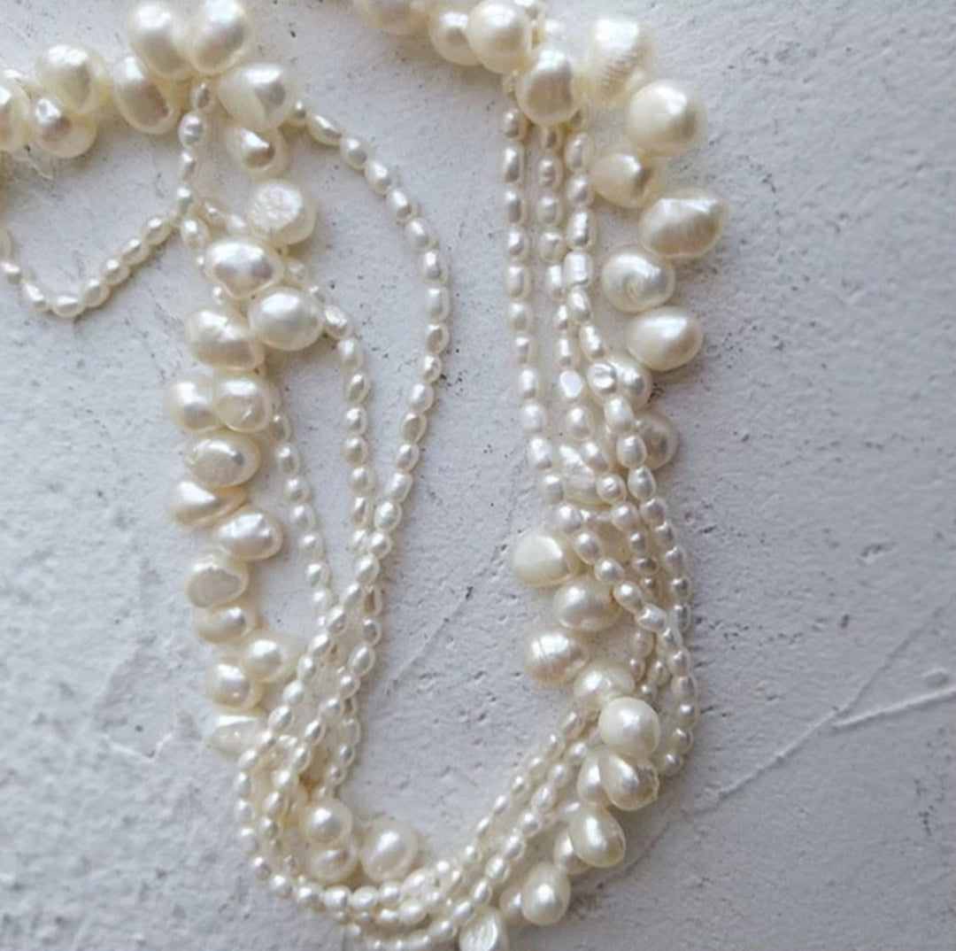 Vintage Natural Pearl Multilayer Necklace