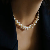 Hand-woven Chain Natural Pearl Necklace