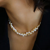 Hand-woven Chain Natural Pearl Necklace